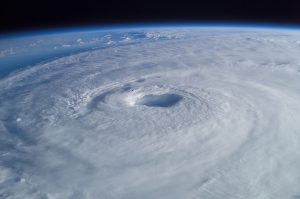Eye of the hurricane from above